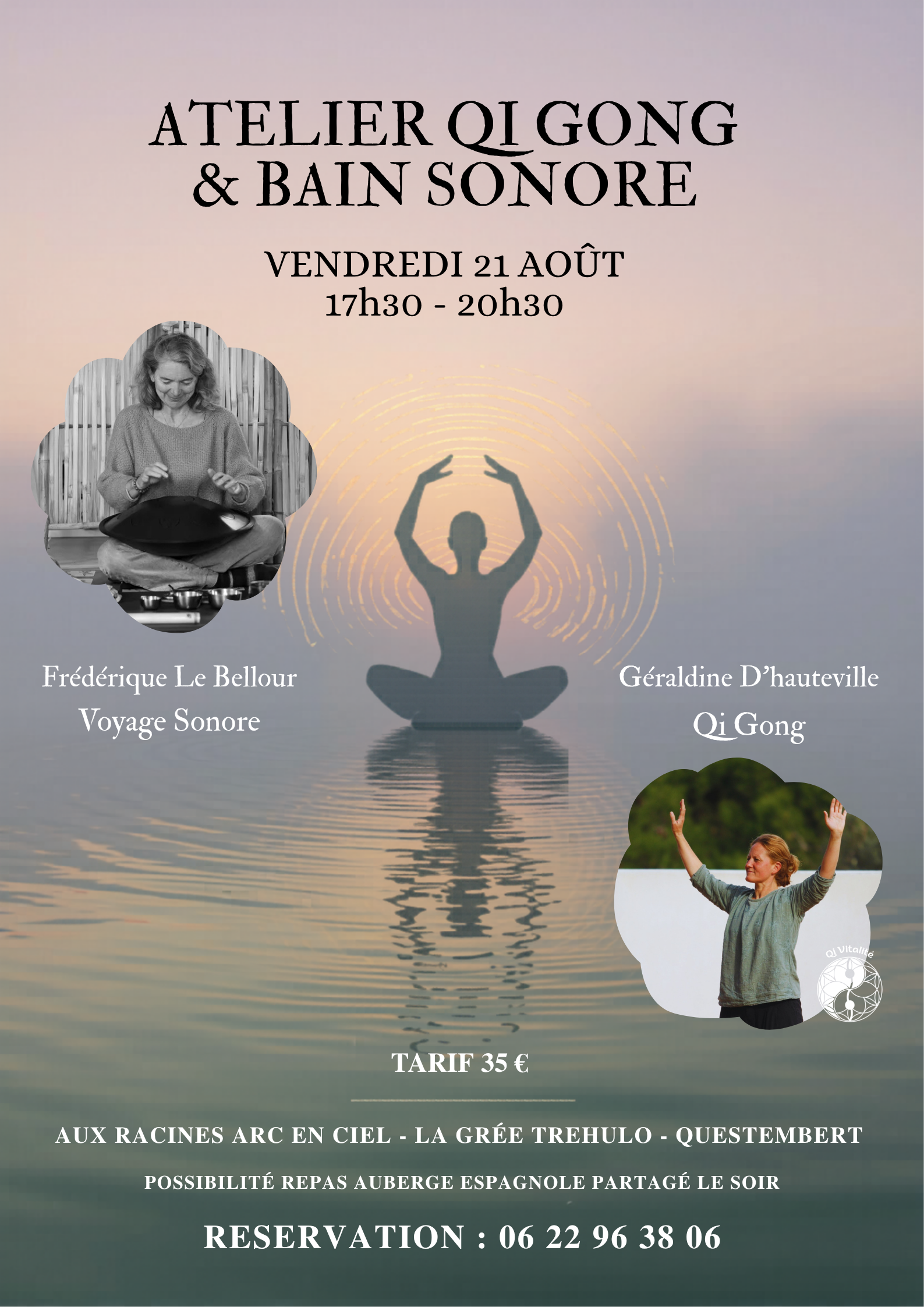 Affiche du stage de Qi Gong et Shiatsu 5 éléments - 5 organes